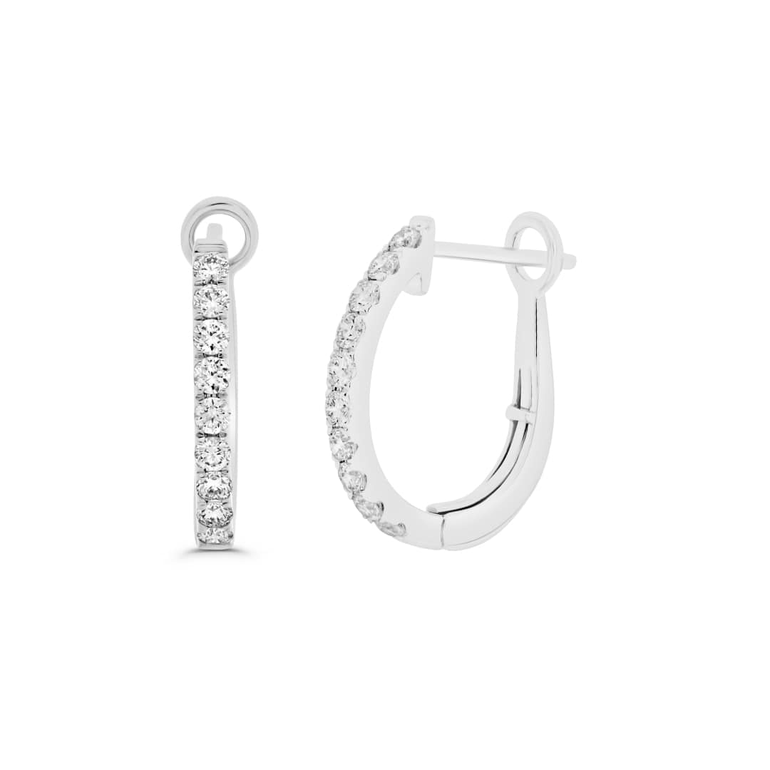 U-Shape Diamond Huggie Earrings