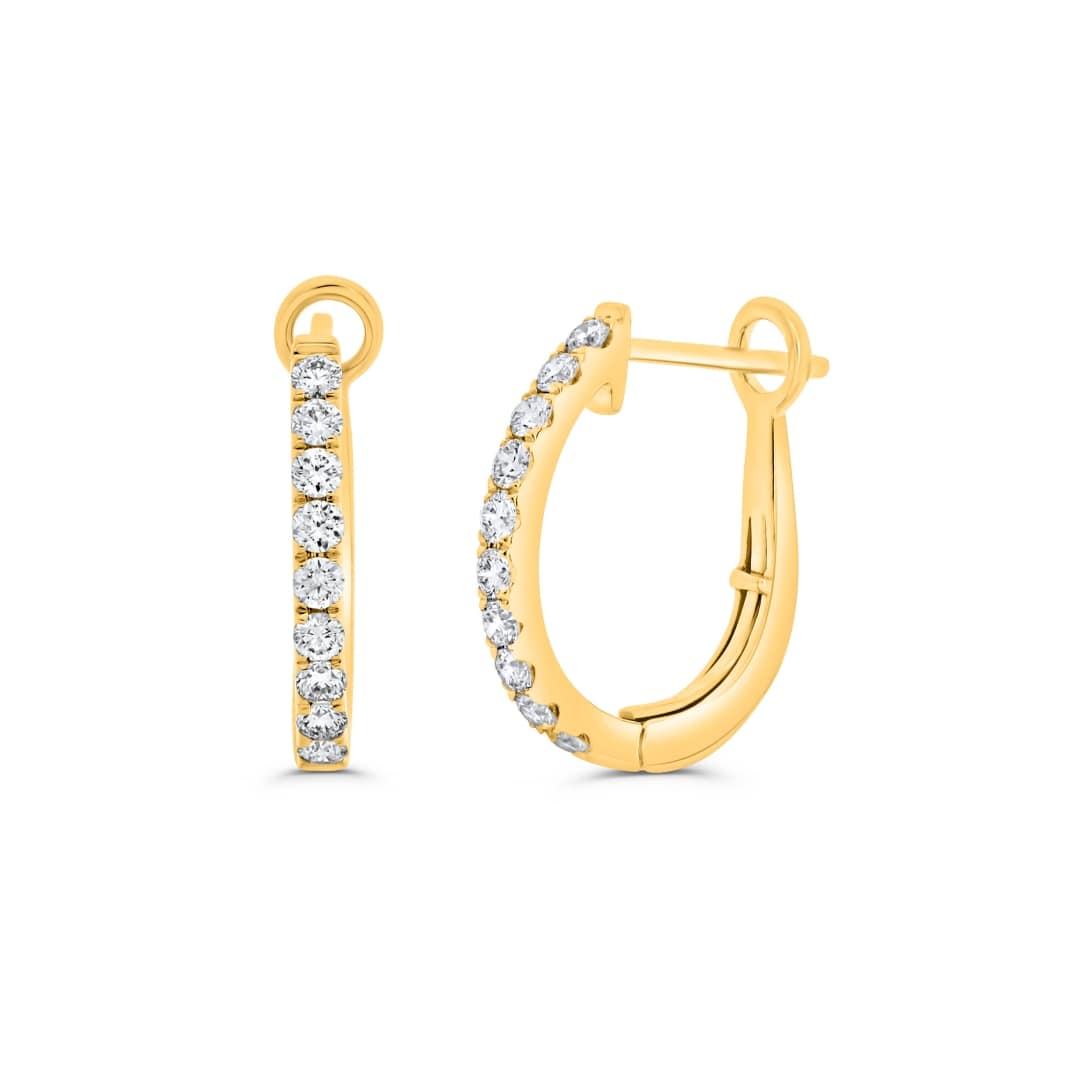 U-Shape Diamond Huggie Earrings