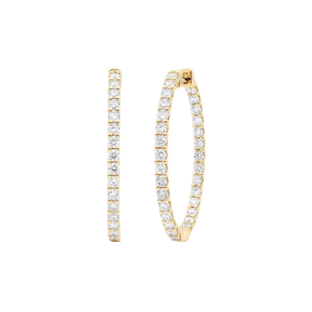 2ctw Inside Out Diamond Hoops