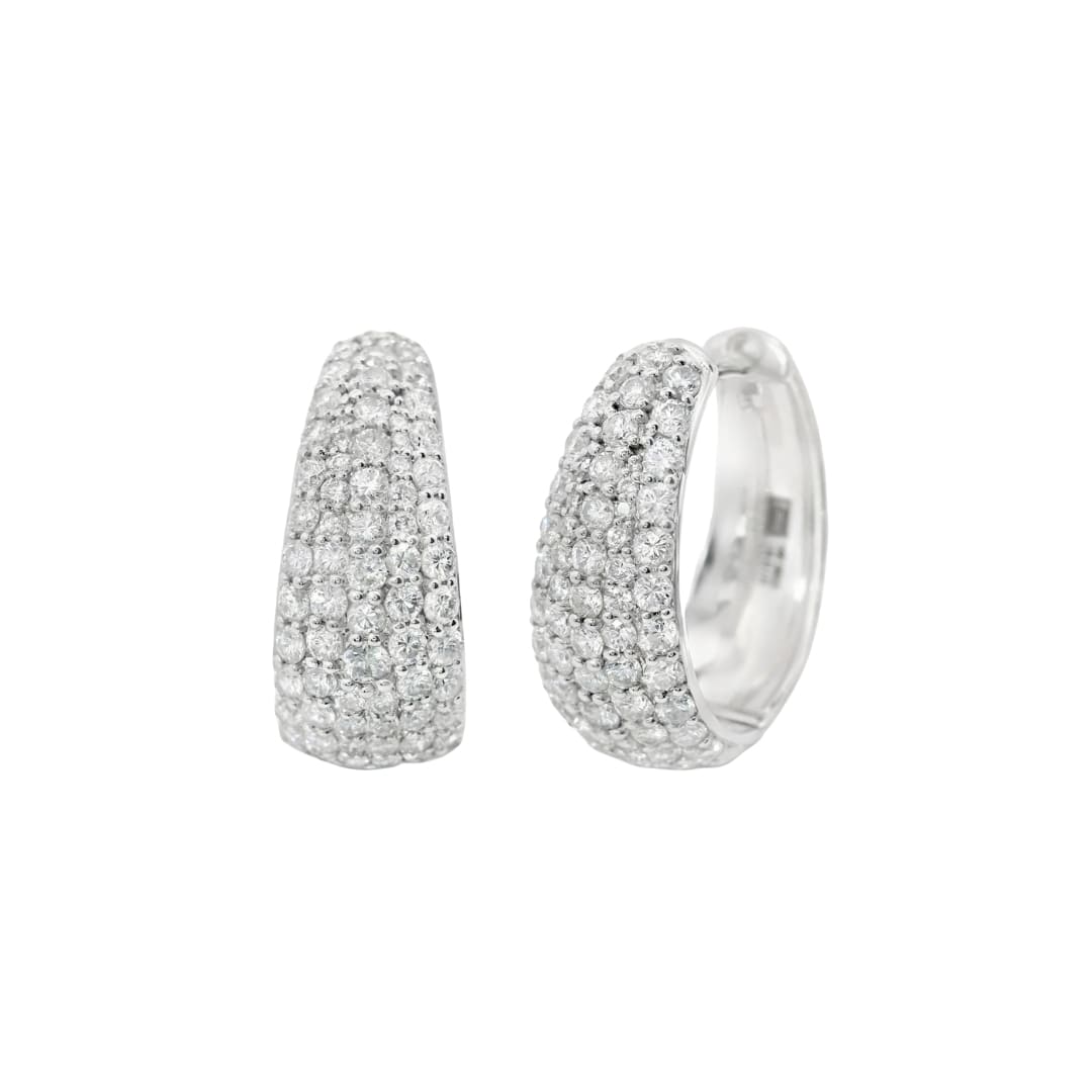 Chunky Pave Diamond Hoops