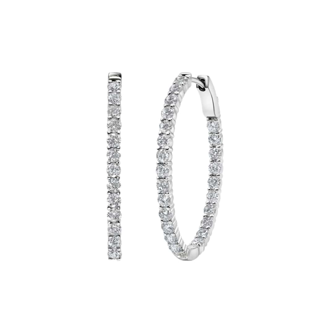 2ctw Inside Out Diamond Hoops