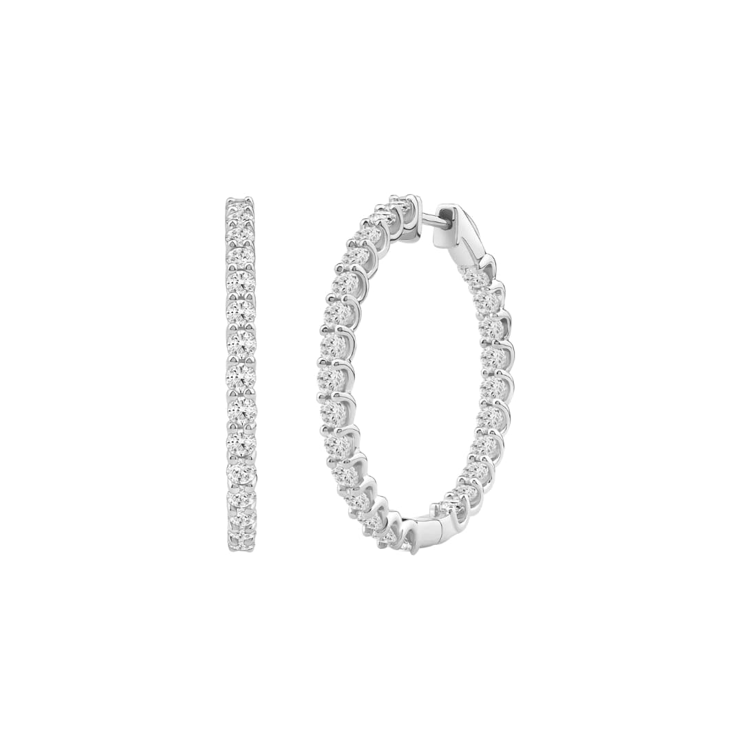 1ctw Inside Out Diamond Hoops