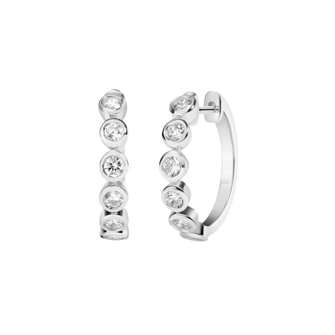 Diamond Bezel Hoops