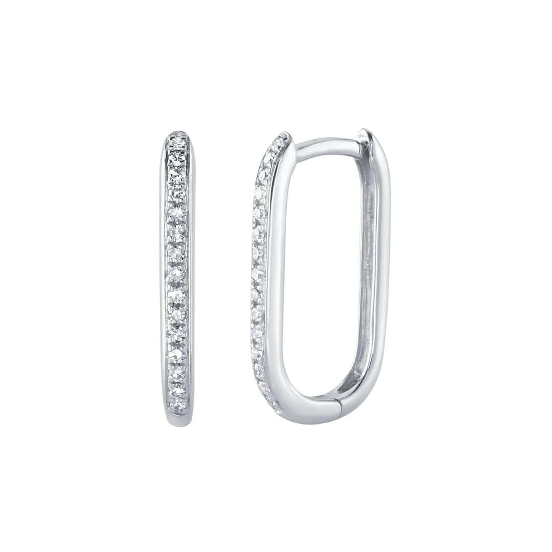 Rectangular Diamond Hoops