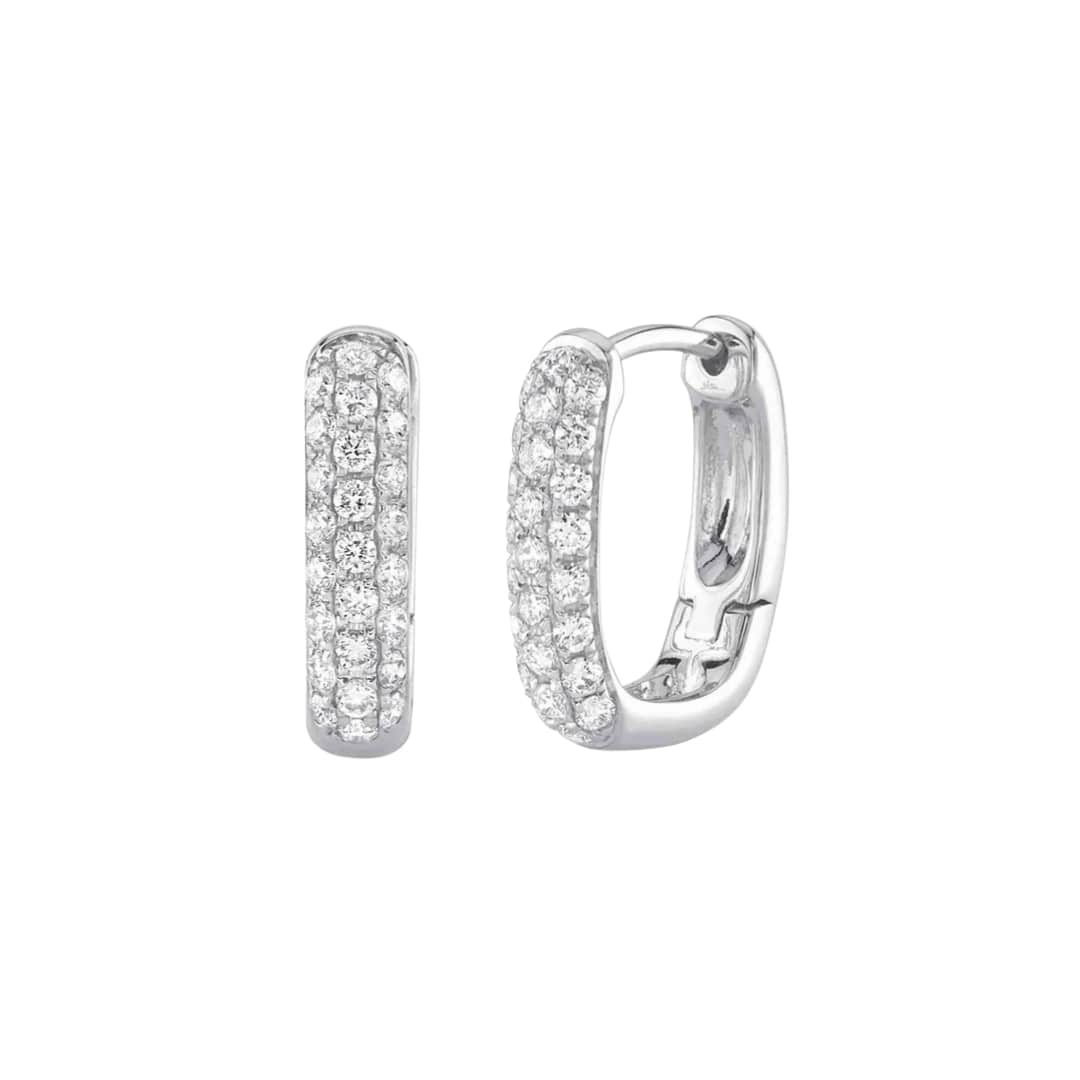 Square Pave Diamond Huggies