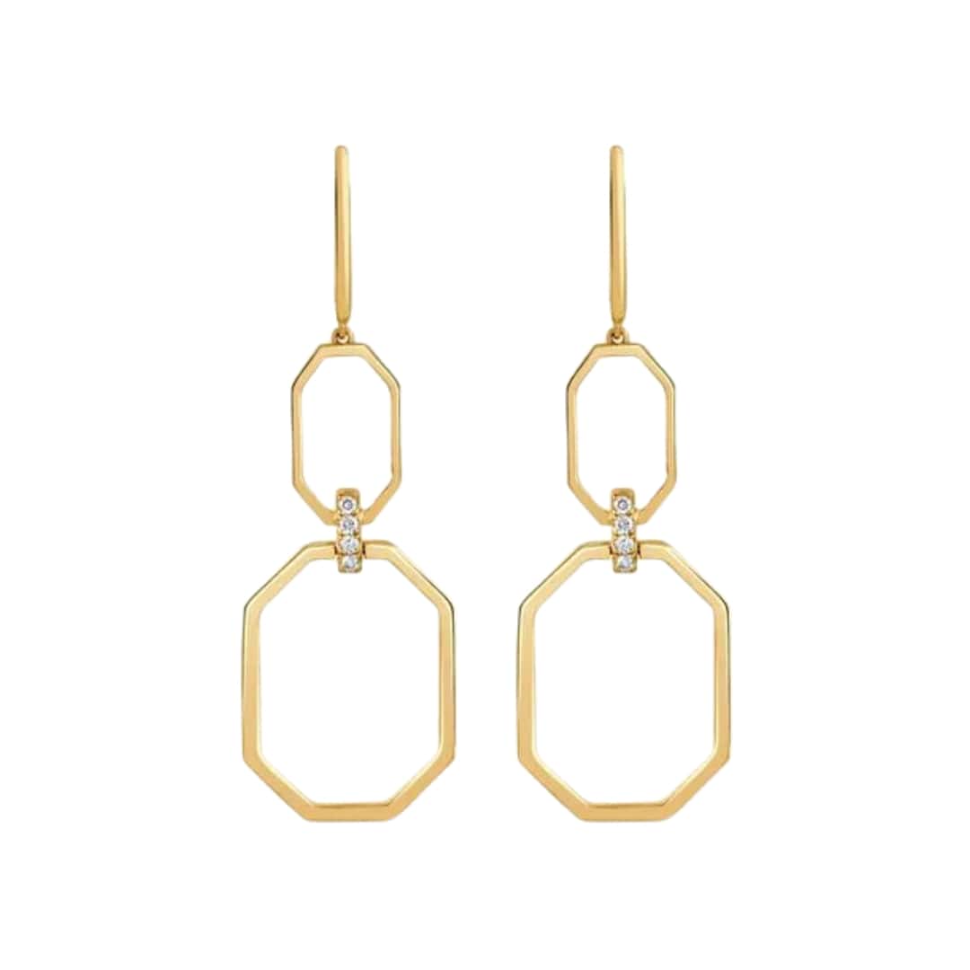 Geometric Diamond Dangle Earrings