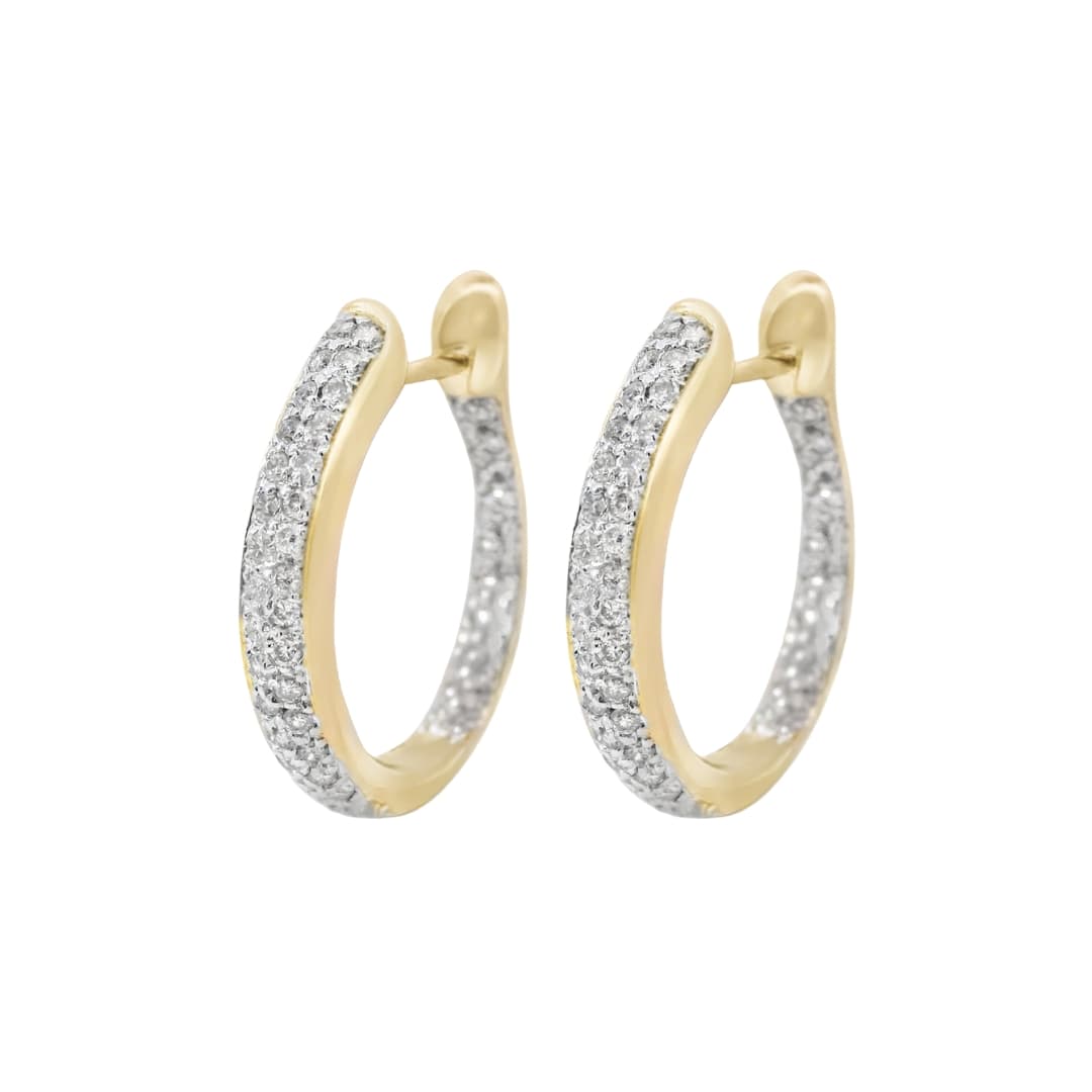 Inside Out Pave Diamond Hoops