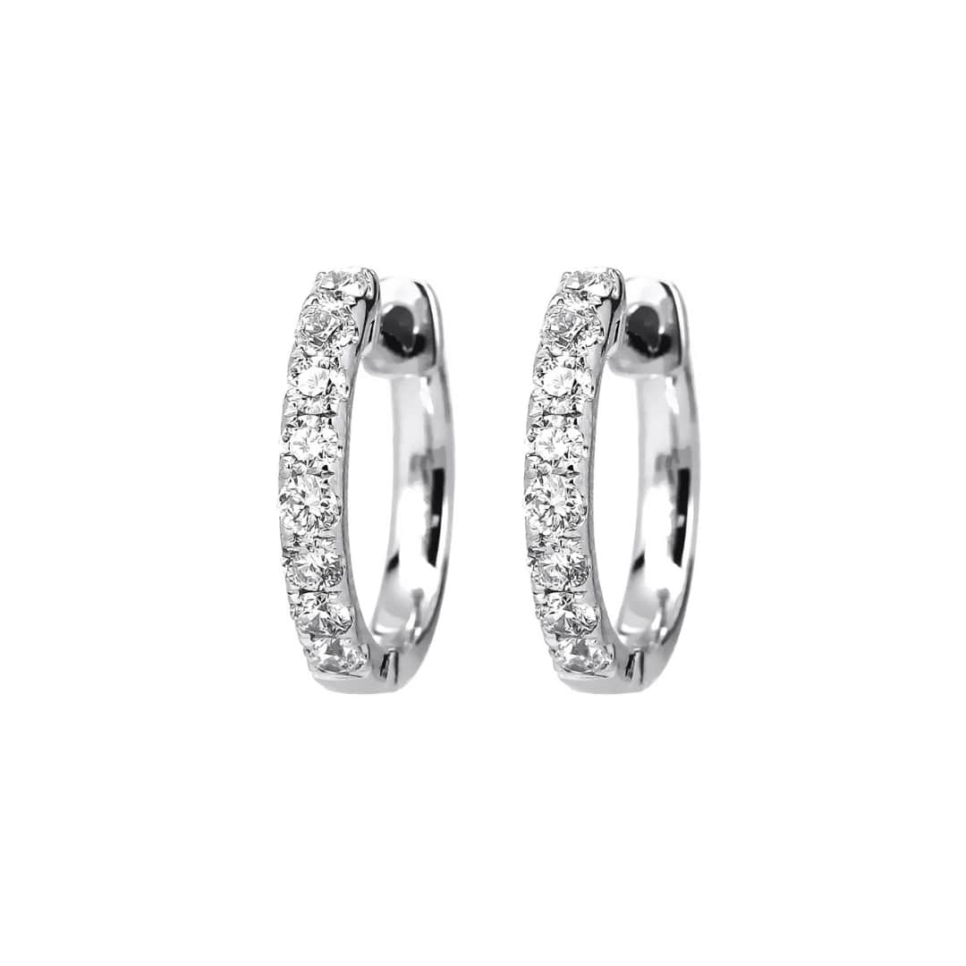 8 Stone Diamond Huggie Earrings