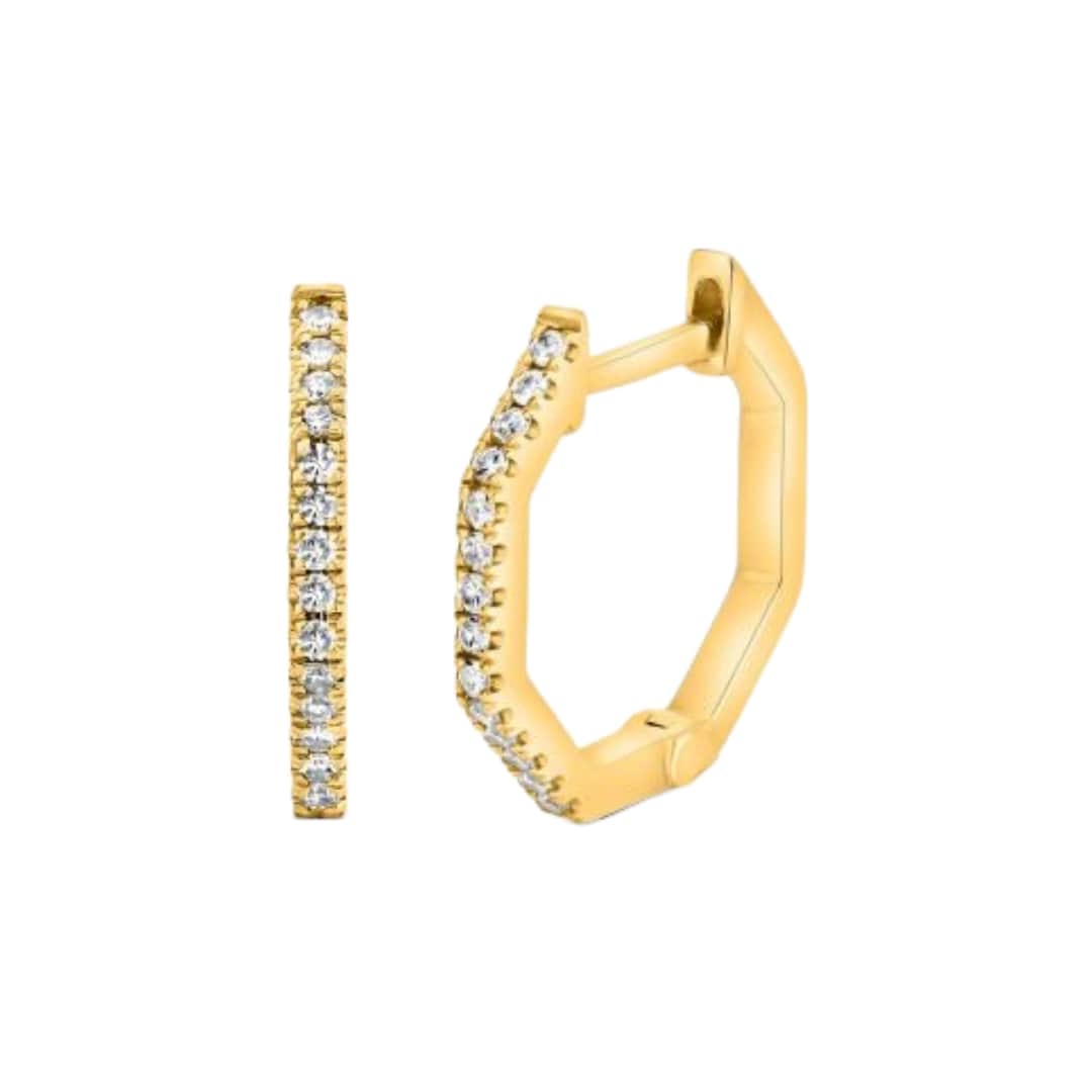 Geometric Diamond Huggie Earrings