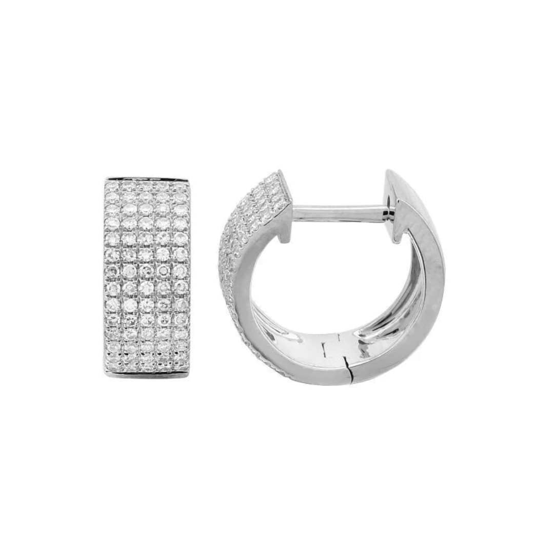 Chunky Pave Diamond Huggie Earrings