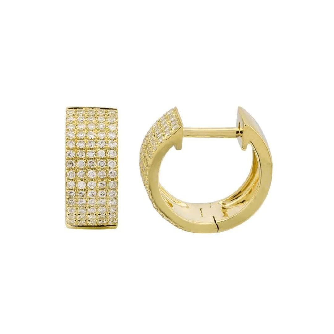 Chunky Pave Diamond Huggie Earrings