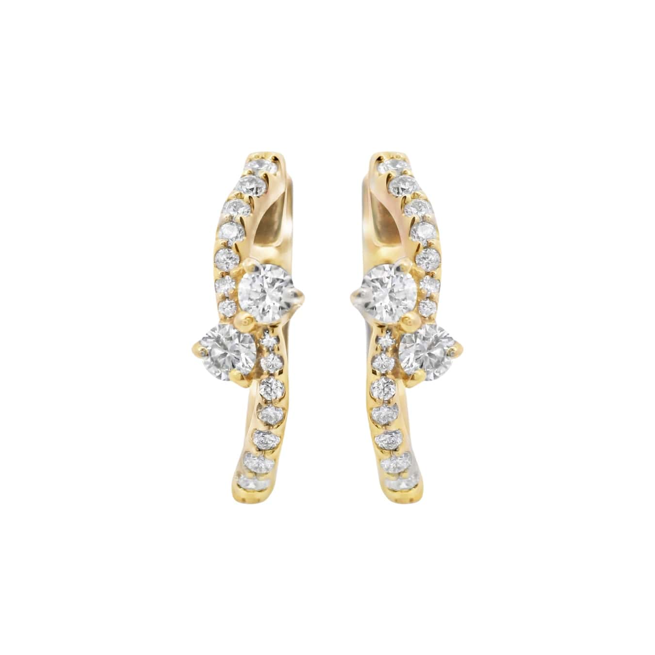 Diamond Bypass Hoop Earrings