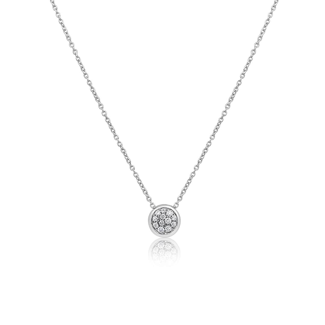 Bezel Set Pave Diamond Necklace