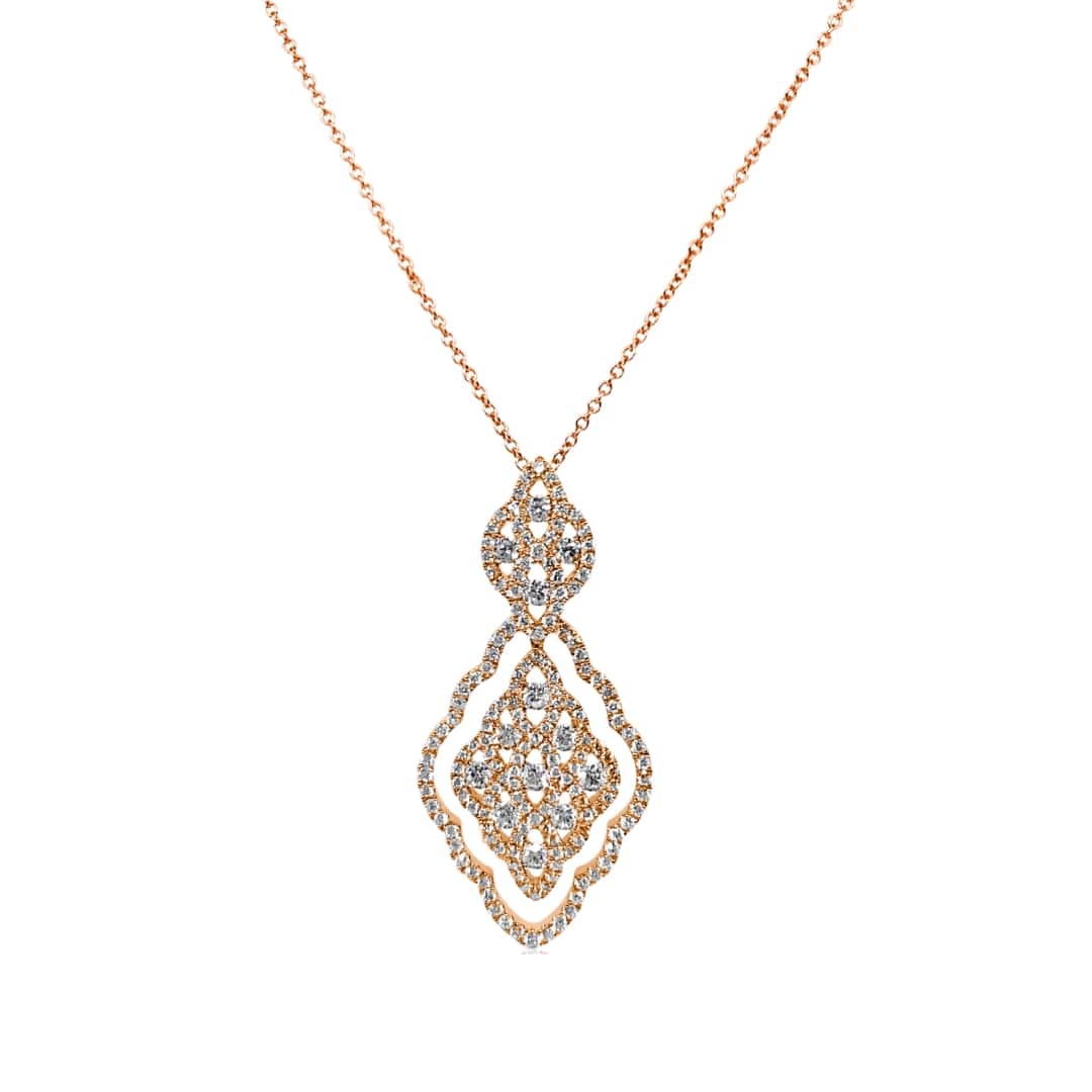 Swirling Diamond Pendant Necklace