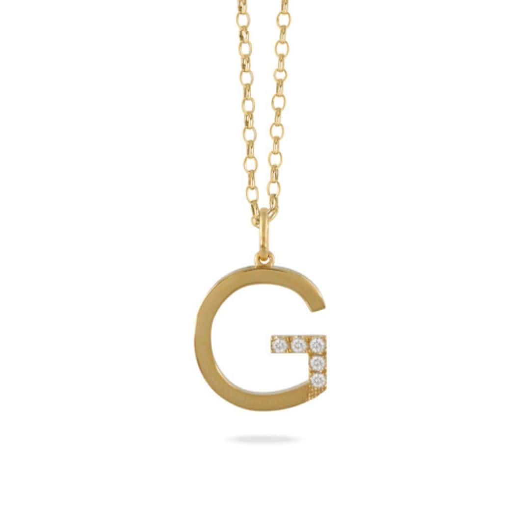 Jumbo Diamond Initial Necklace