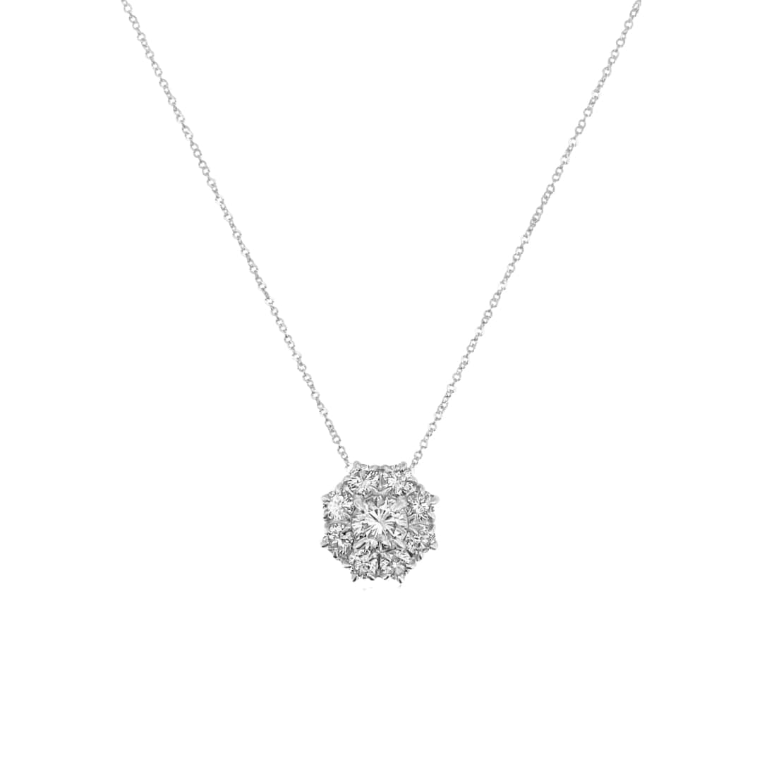 1ctw Diamond Cluster Necklace