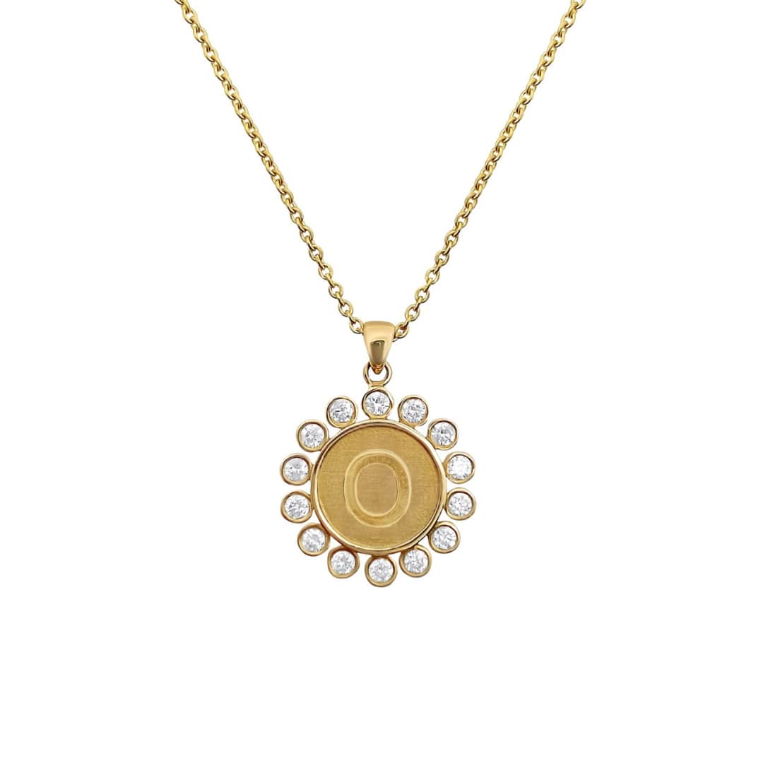 Diamond Bezel Initial Necklace