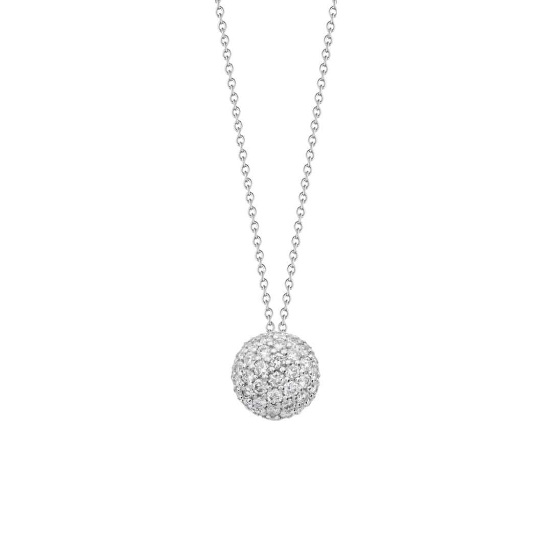 Pave Diamond Disco Ball Necklace