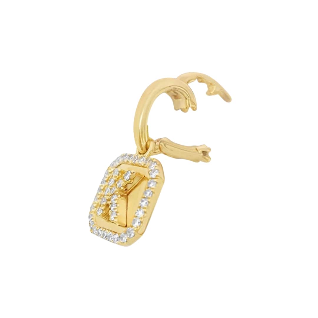 Pave Diamond Initial Charm Necklace