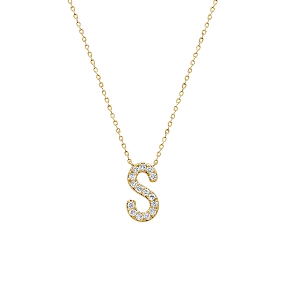 Pave Diamond Initial Necklace