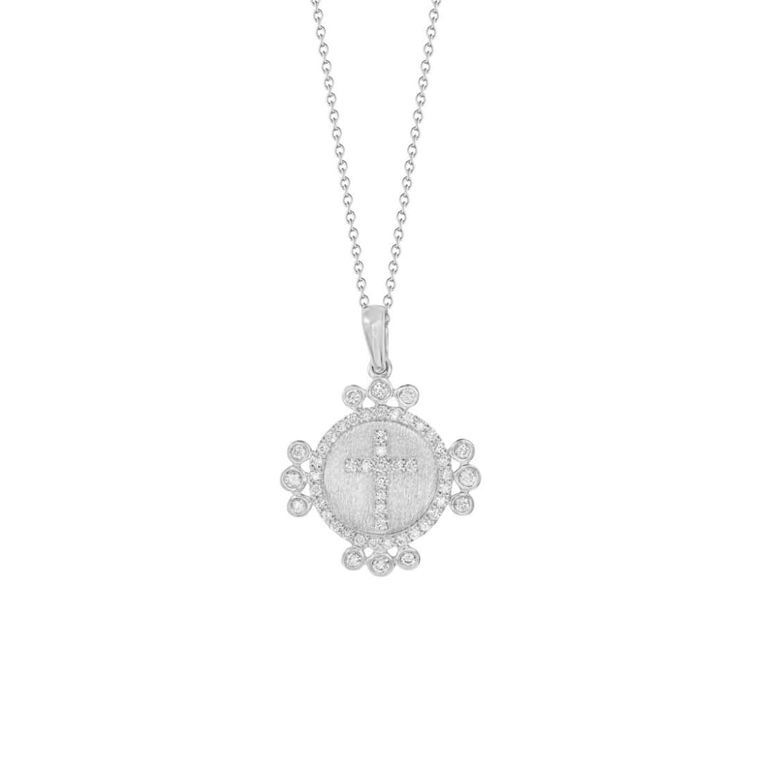 Diamond Bezel Cross Necklace