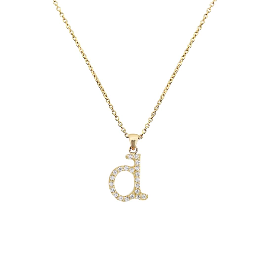 Lowercase Diamond Initial Necklace