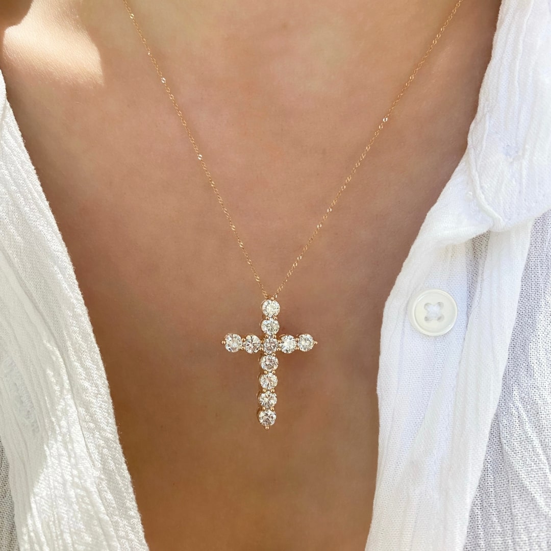 Jumbo Diamond Cross Necklace