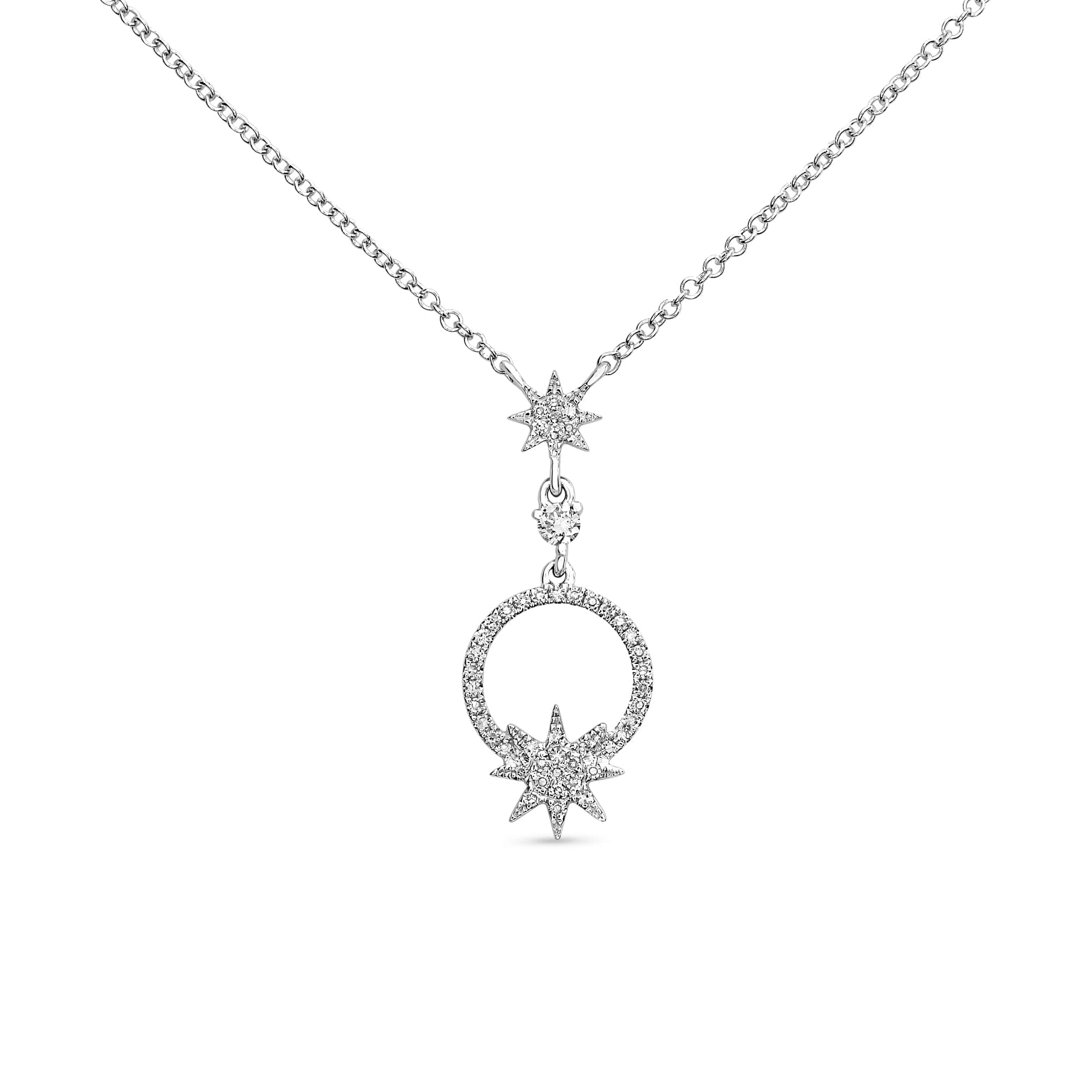 Pave Diamond Star & Moon Necklace- Love You to the Moon & Back –  Pranajewelry