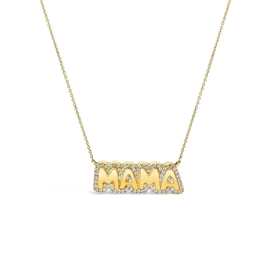 Diamond Outline Bubble Mama Necklace