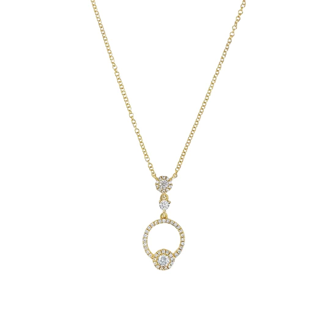 Dangling Diamond Circle Necklace