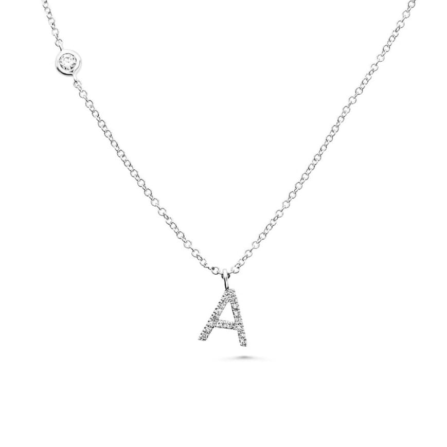 Diamond Bezel Initial Necklace