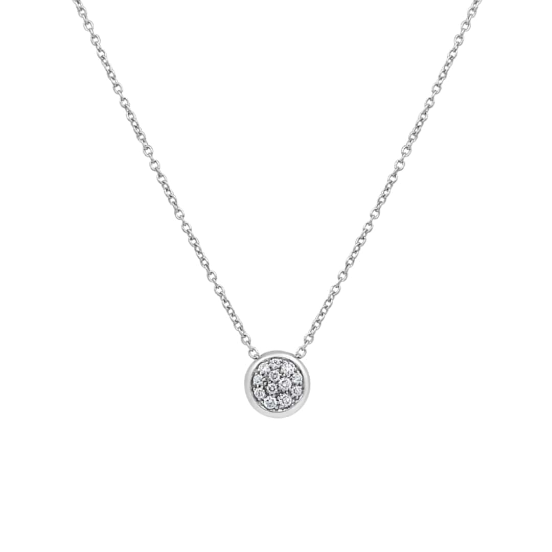 Bezel Set Pave Diamond Necklace