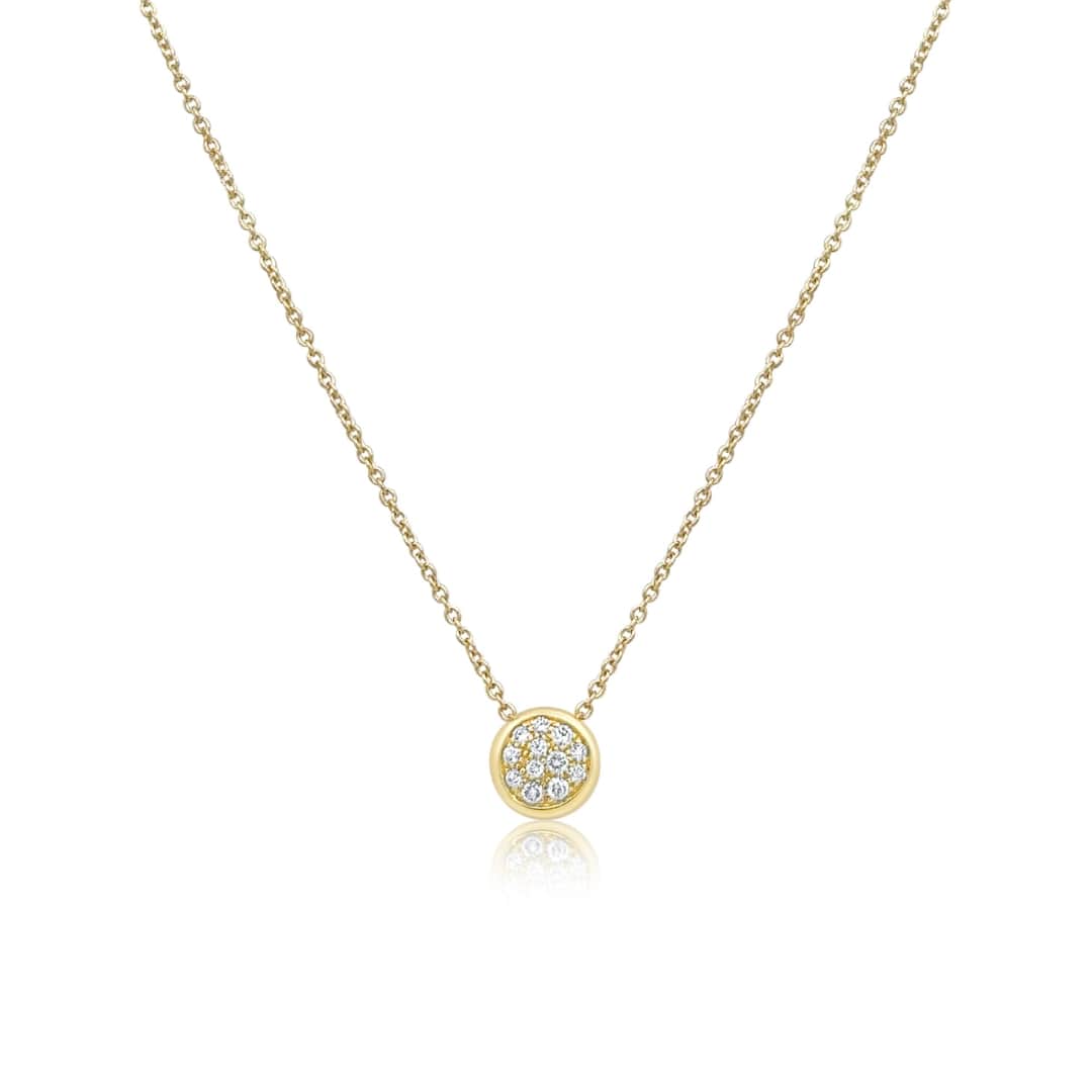 Bezel Set Pave Diamond Necklace