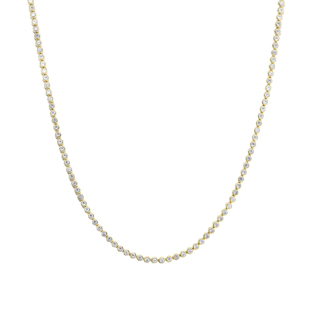 Bezel Set Diamond Tennis Necklace