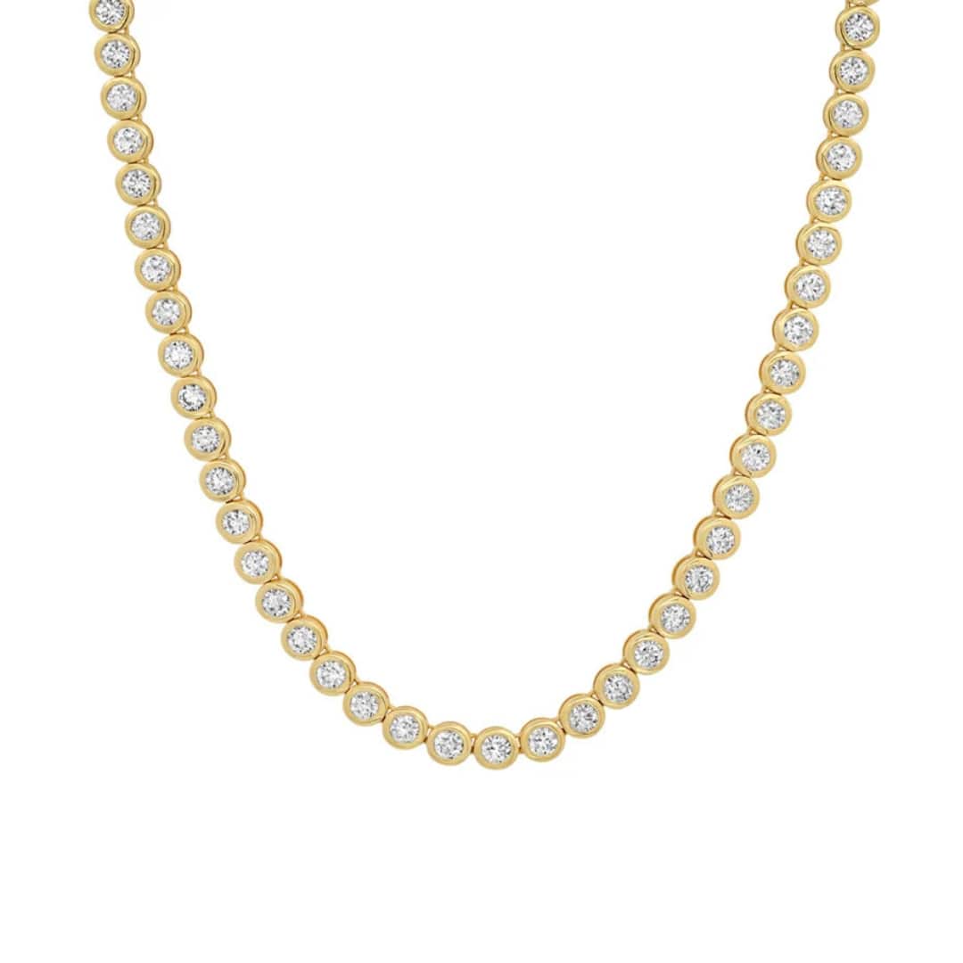 Bezel Set Diamond Tennis Necklace