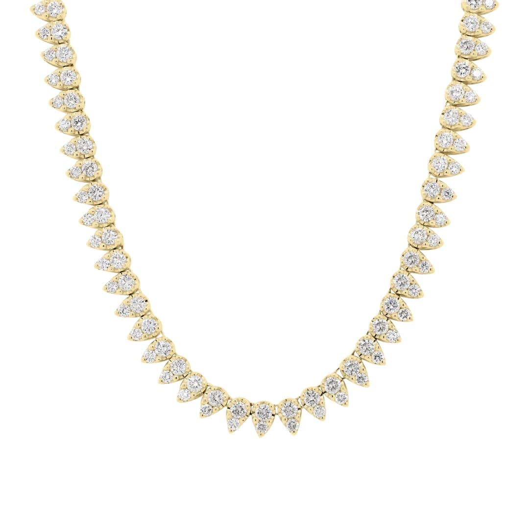 Diamond Teardrops Tennis Necklace