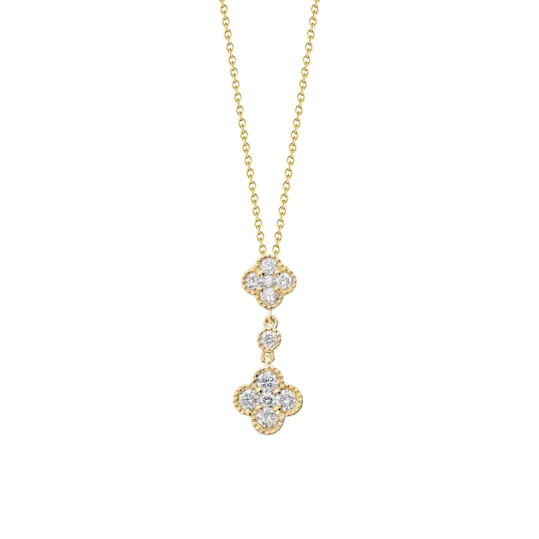 Diamond Clover Drop Necklace