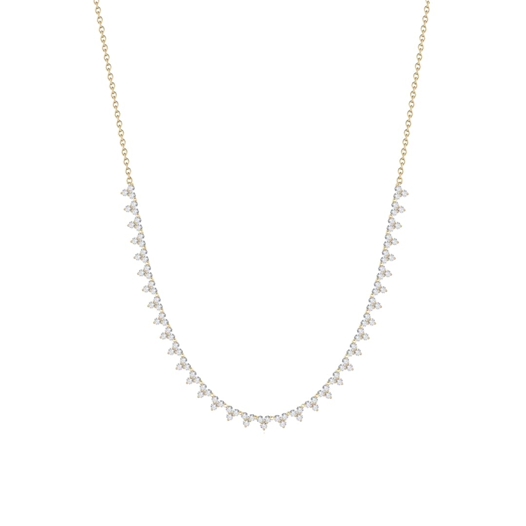 Halfway Diamond Trio Tennis Necklace