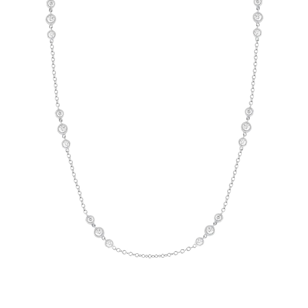 Bezel Set Diamond Trio Necklace