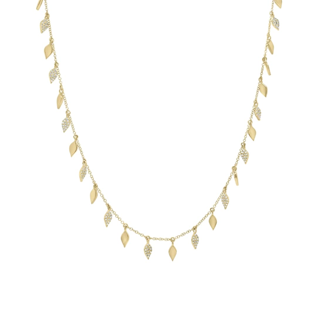 Dangling Diamond Leaf Necklace