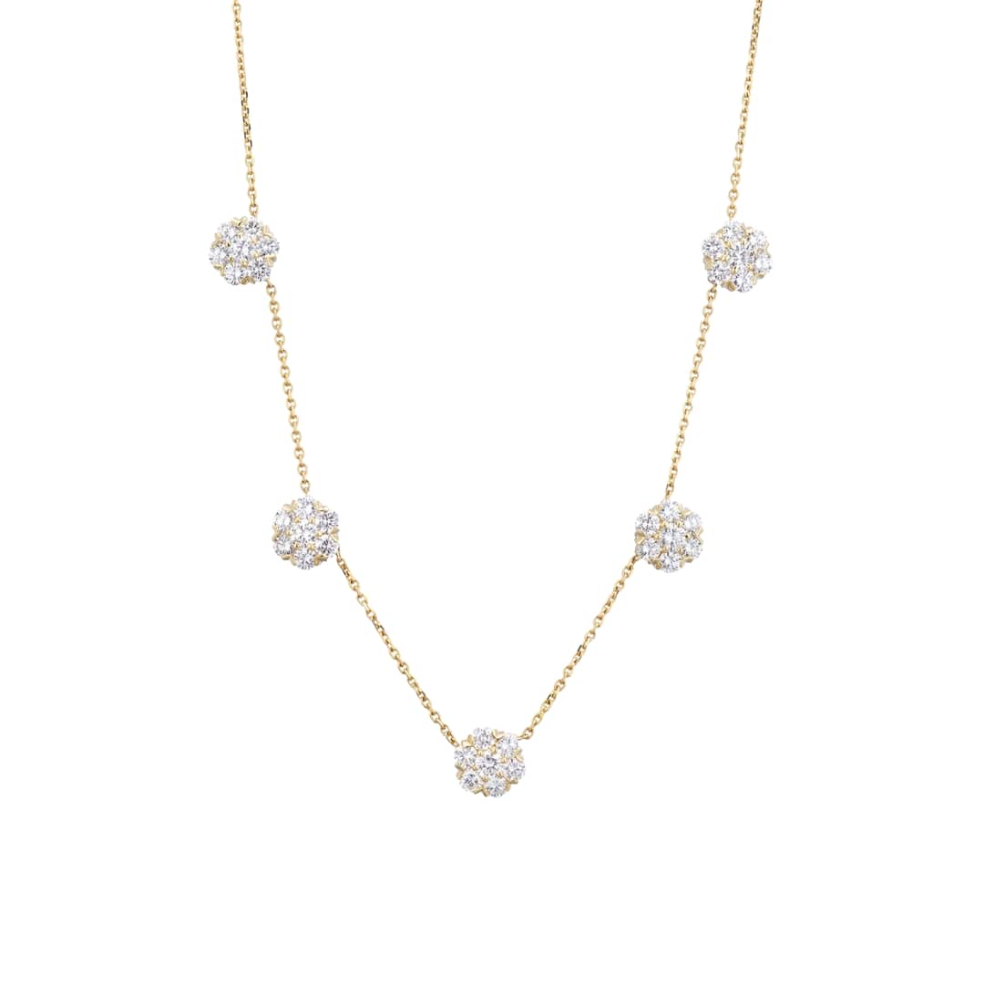 Five Flower Diamond Necklace