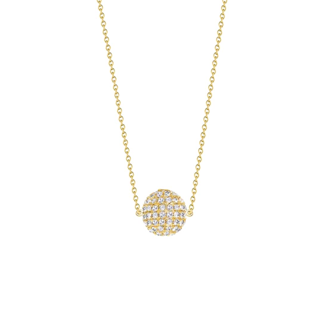 Pave Diamond Disco Ball Necklace