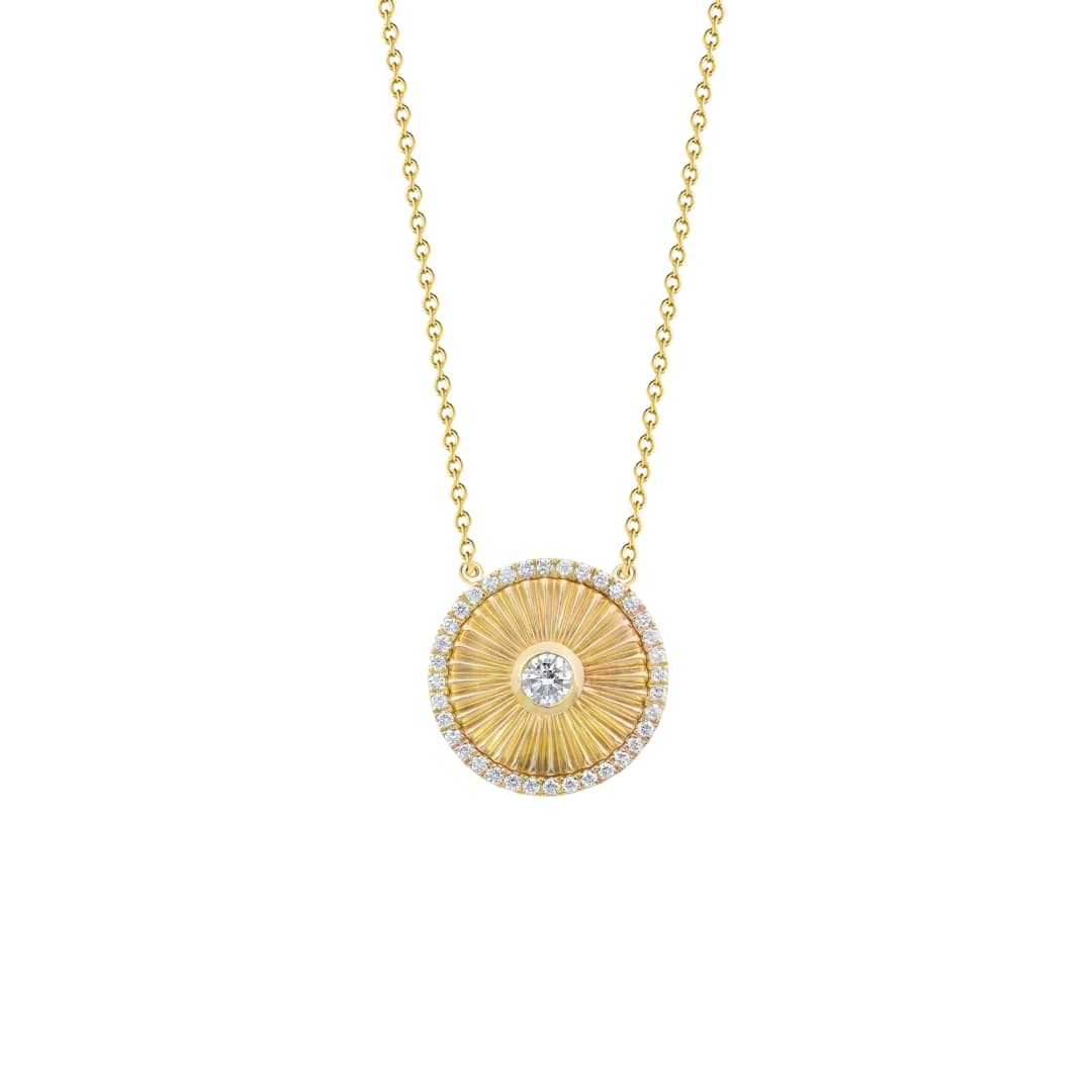 Round Fluted Diamond Necklace