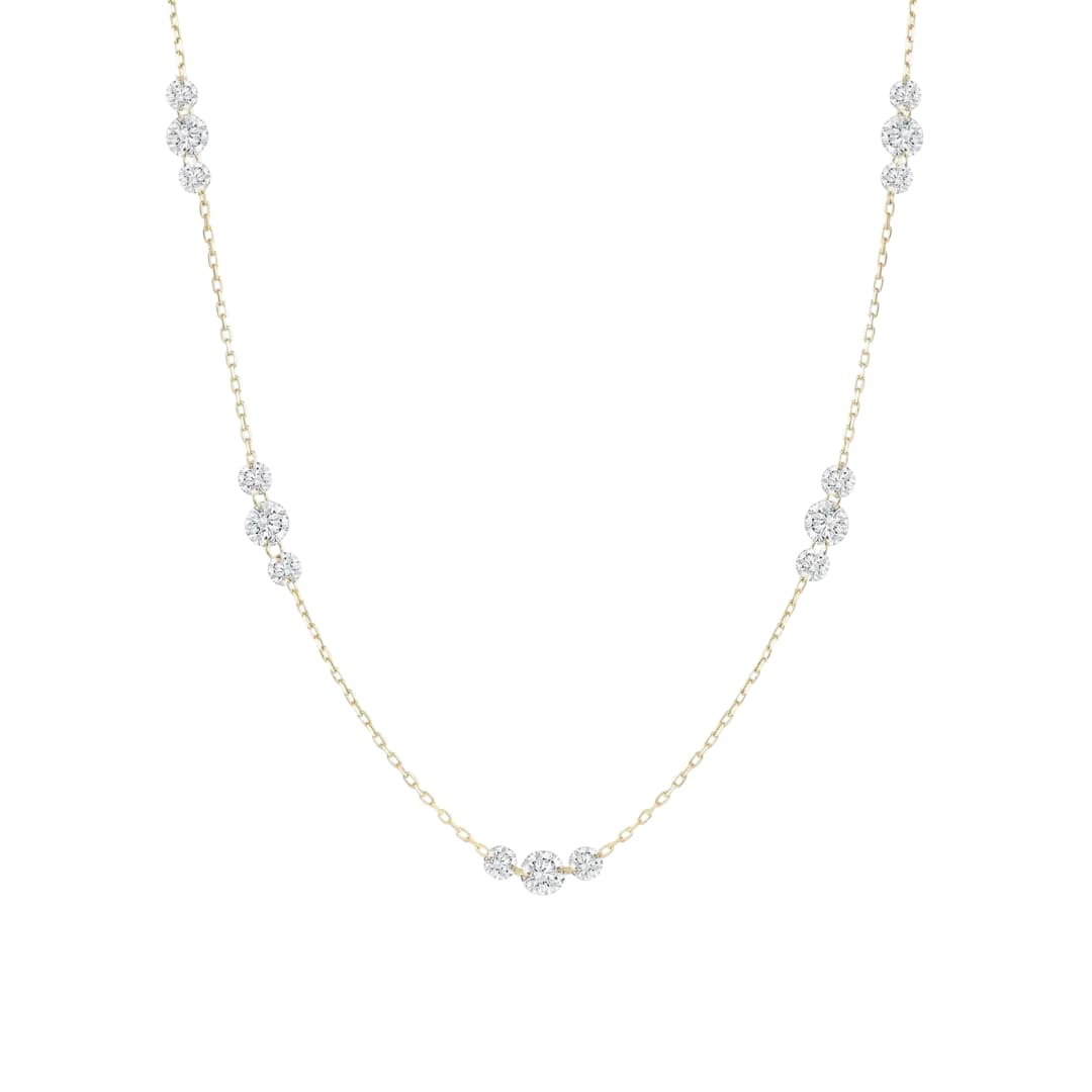 Floating Diamond Trio Station Necklace
