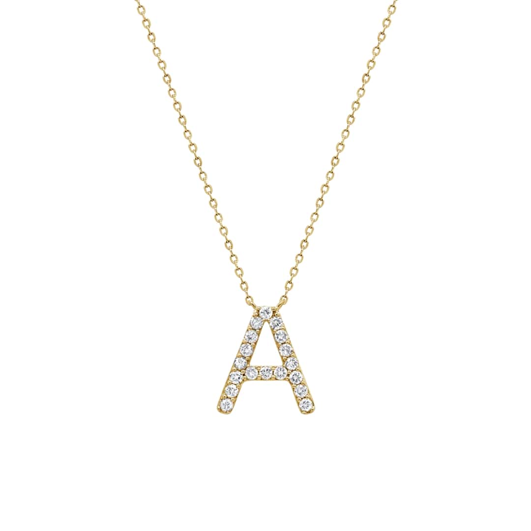 Pave Diamond Initial Necklace