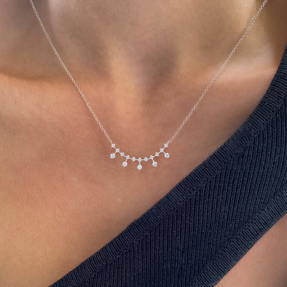Curved Diamond Drop Necklace