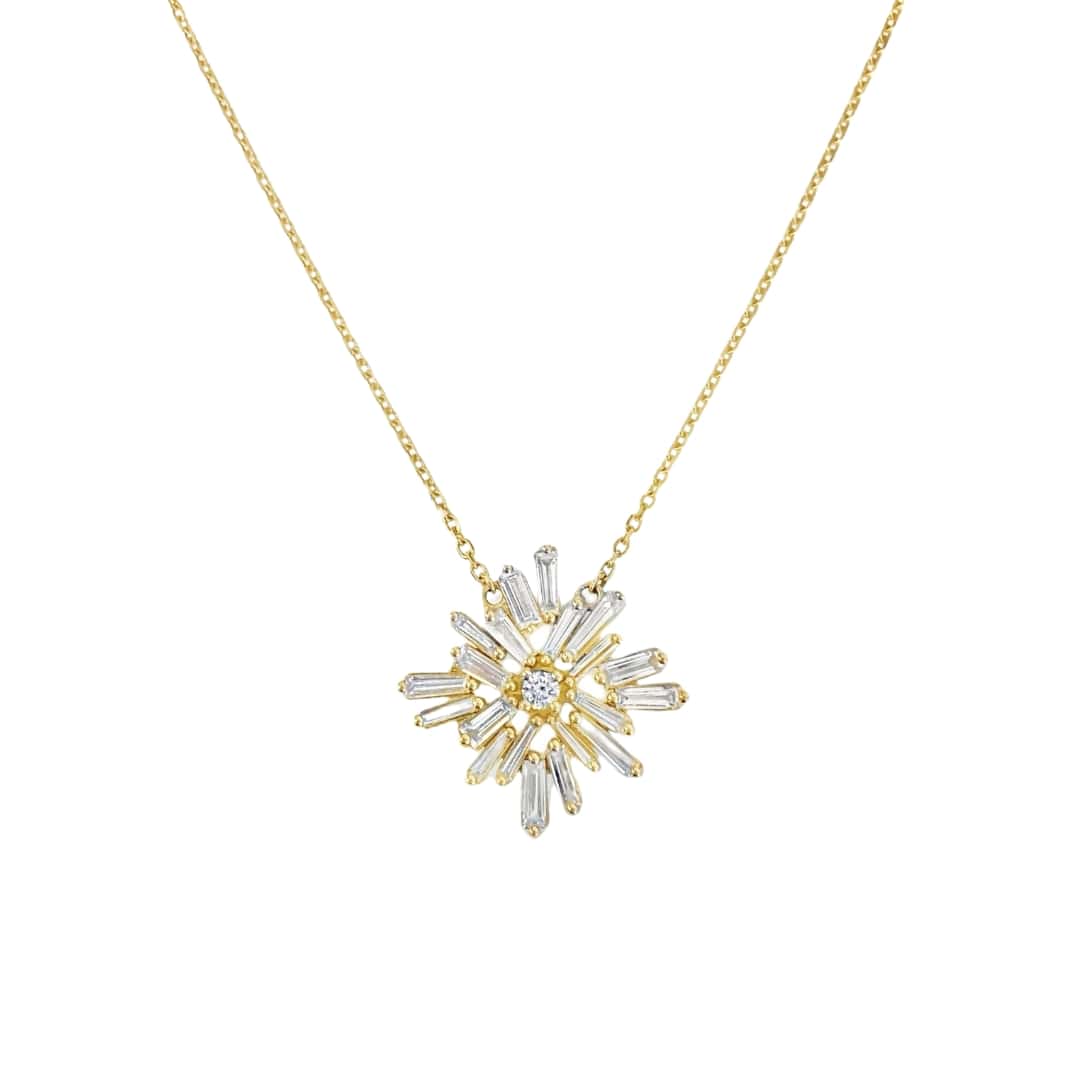 Starburst Baguette Diamond Necklace