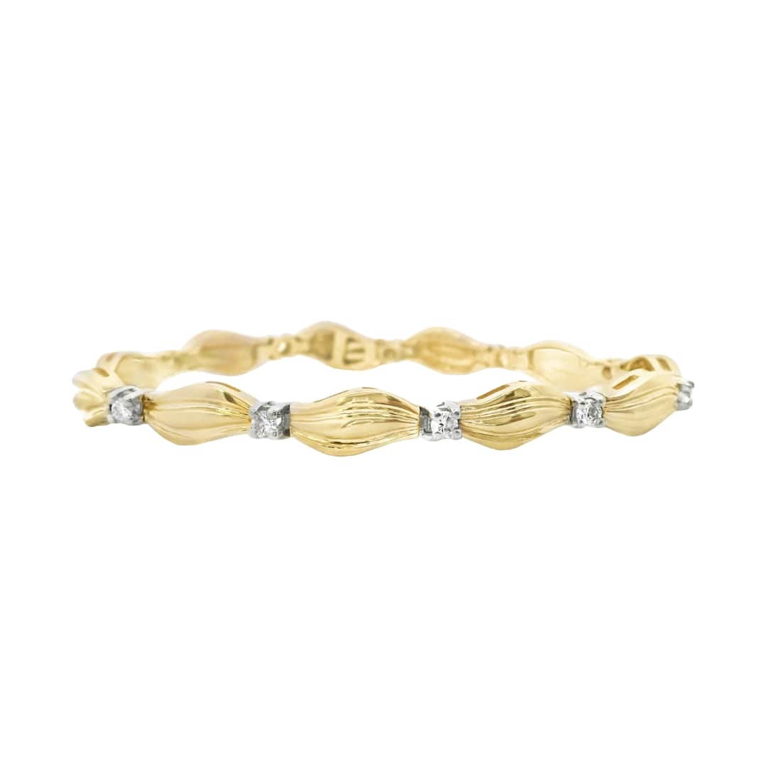 Ripple Link Diamond Bracelet