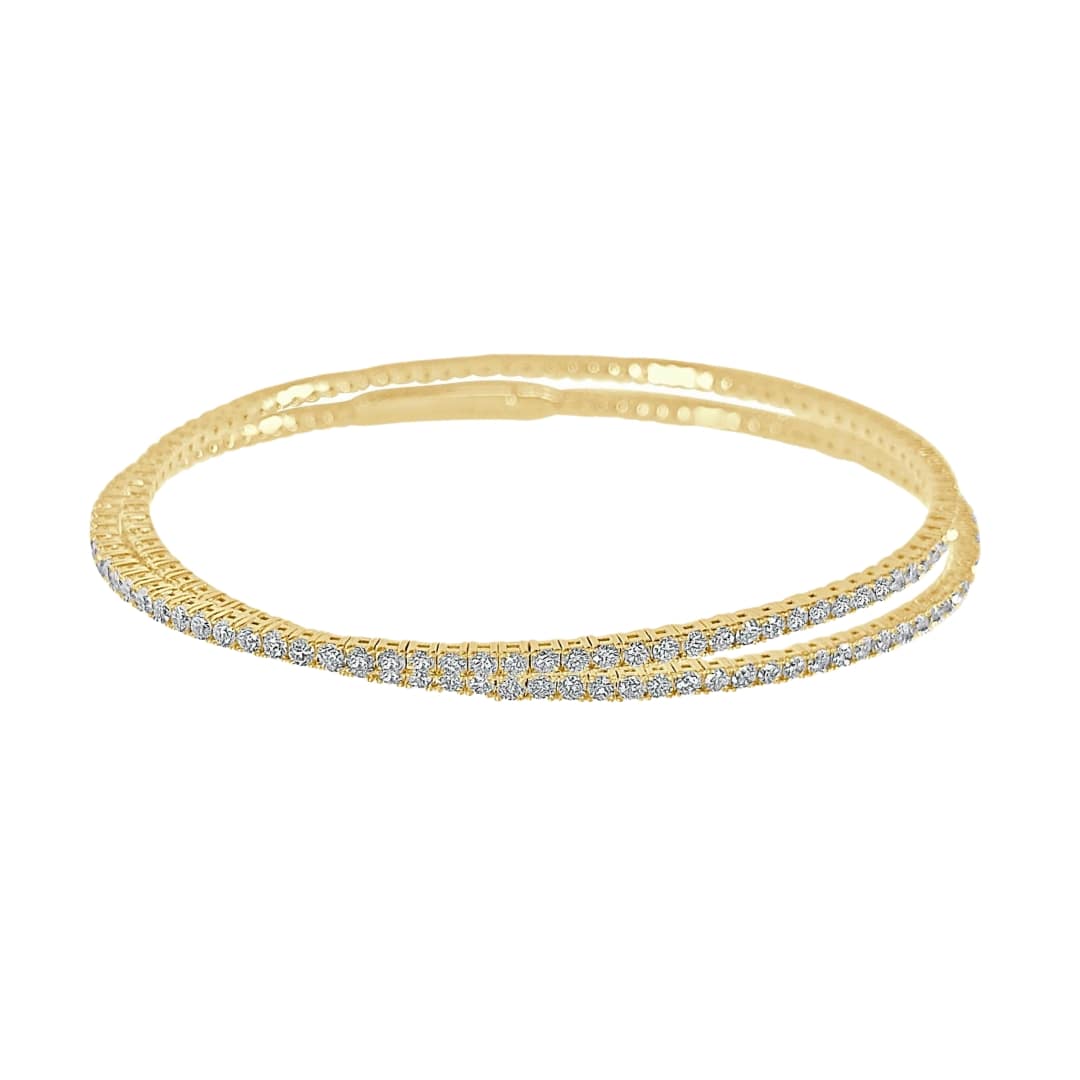 Wrap Around Diamond Flex Bangle