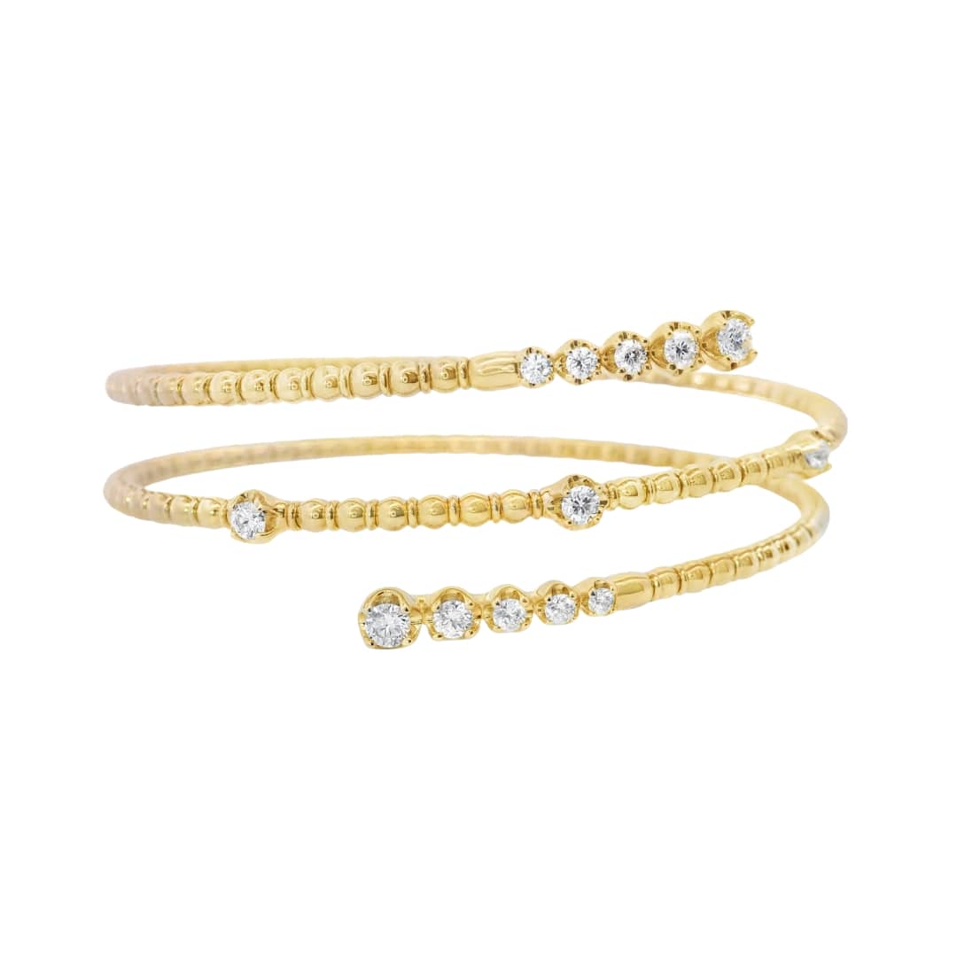 Wrap Around Diamond Flex Bangle